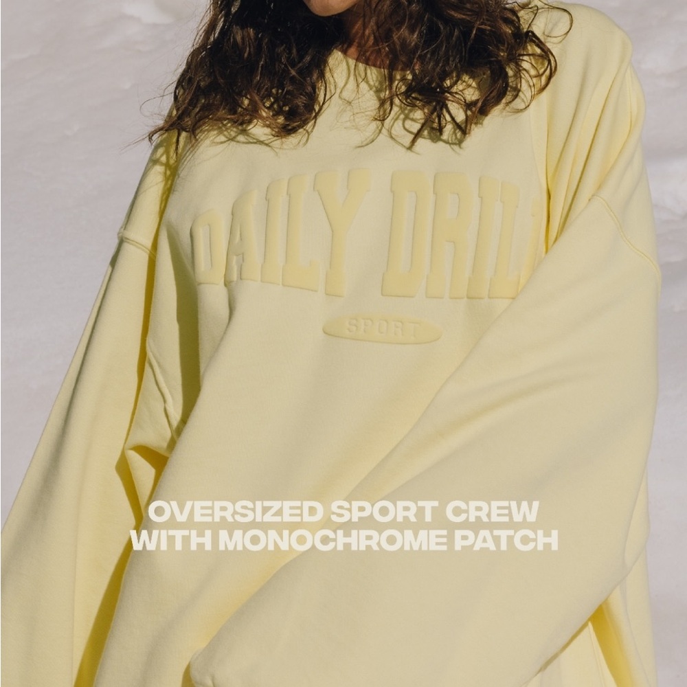 COPY - Yellow Oversized Crewneck with Patch